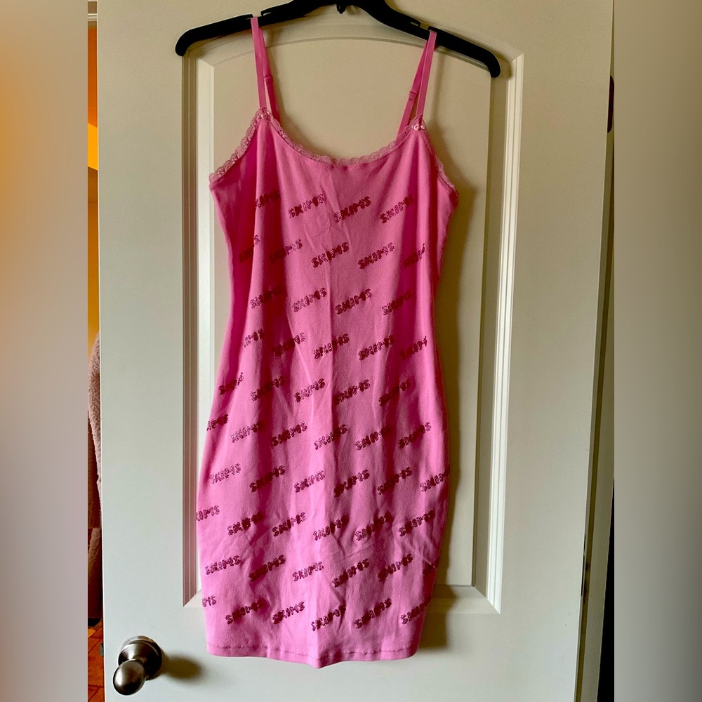 Skims rhinestone logo dress